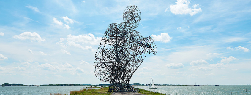 AR experience for Land Art Flevoland, featuring Antony Gormley's 'Exposure'